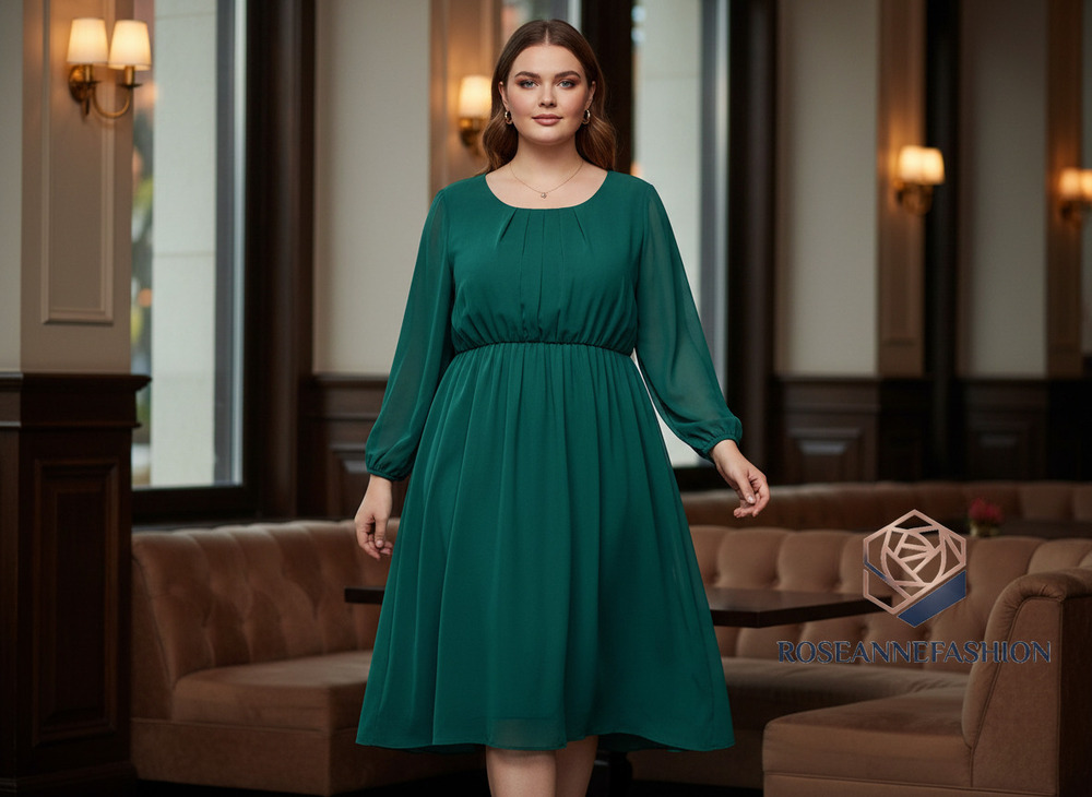 Byer California Emerald Green Fit & Flare Dress Sz L